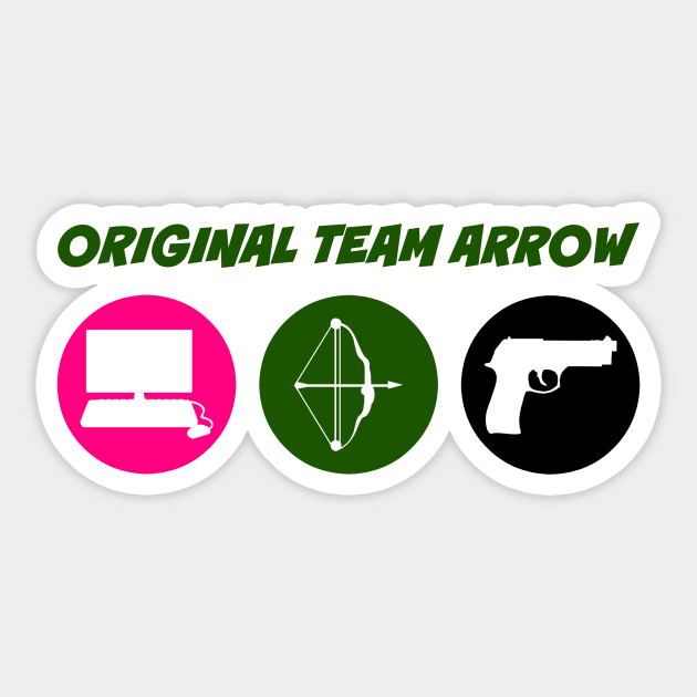 Original Team Arrow - Colorful Symbols - Weapons - Horizontal Version Sticker by FangirlFuel